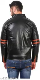 Synthetic Leather Full Sleeves Solid Jacket for Men 