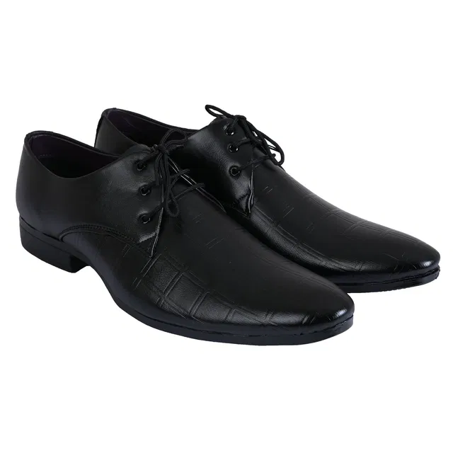 Formal Lace-Up Shoes for Men (Black, 8)