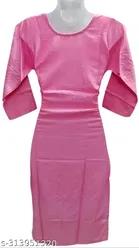Cotton Blend Solid Kurti for Women 