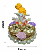 Metal Decoretive Pooja Thali, Multicolour Pack of 2