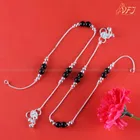 Brass Silver Plated Anklet for Women (Silver, Set of 1)