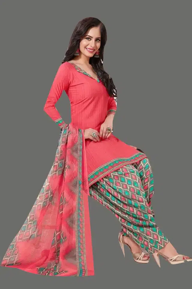 Unstitched Dress Material for Women & Girls (Pink)