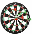 Dart Board Double Faced 15 Inch Wooden With 3 Darts For Kids Soft Tip Dart  