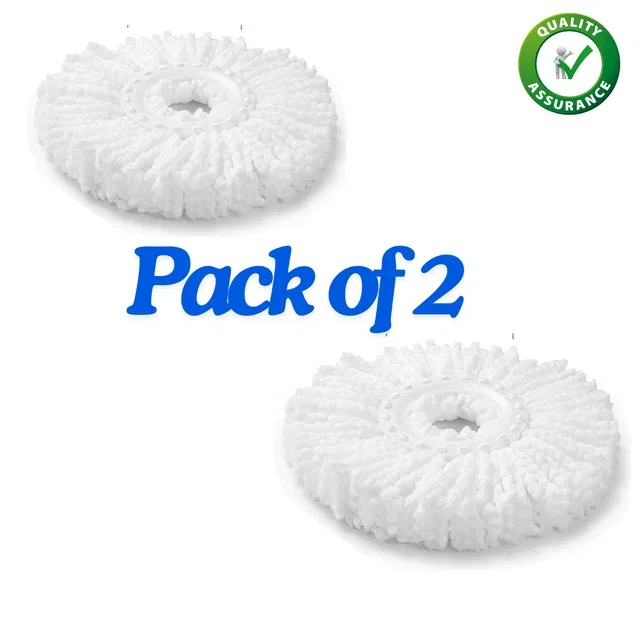 Bzore Spin Mop Refills (White, Pack of 2)