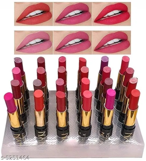Long-Lasting Lipsticks for Women, Multicolor, Pack of 24