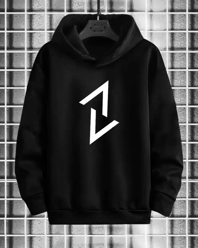 Full Sleeves Printed Hoodie for Men (Black, XXL)