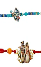 Metal Radha Krishna Shiv Rakhi 