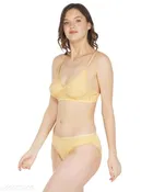 Cotton Blend Solid Lingerie Set for Women 