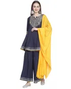 Cotton Cambric Embroidered Kurta Set for Women 