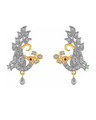 Stones Studded and Beaded Mangalsutra with Earrings, Gold