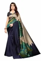 Art Silk Sarees for Women, Navy Blue 