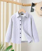 Self Design Cotton Blend Shirt for Boys 