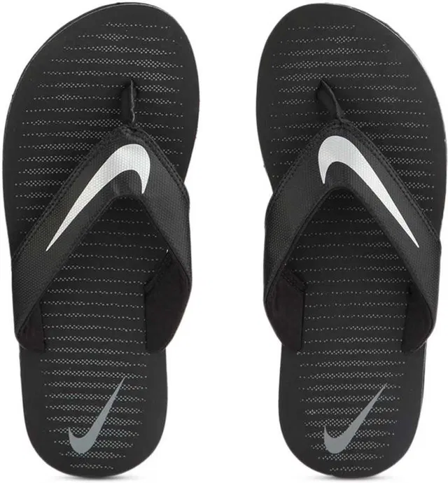 Nike Flip-Flops for Men (Black & Silver, 11)