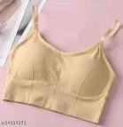 Viscose Spandex Bra for Women, Beige 