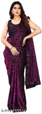 Lycra Sequence Saree for Women 
