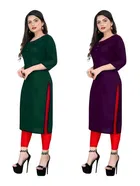 Crepe Solid Kurtis for Women 