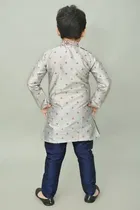 Printed Dupion Silk Kurta and Pajama Set for Boys 