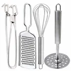 Oc9 स्टेनलेस स्टील यूटिलिटी पकड़ & चीज़ ग्रेटर & एग व्हिस्क & पोटैटो मेशर फॉर किचन टूल सेट