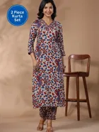 Rayon Floral Print Women's Kurta with Pant Set 