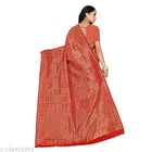 Kanjivaram Jacquard Silk Saree With Unstitched Blouse Piece for Women 