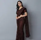 Net Solid Saree for Women 