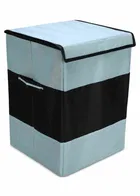 Cloth Laundry Basket, Grey & Black 