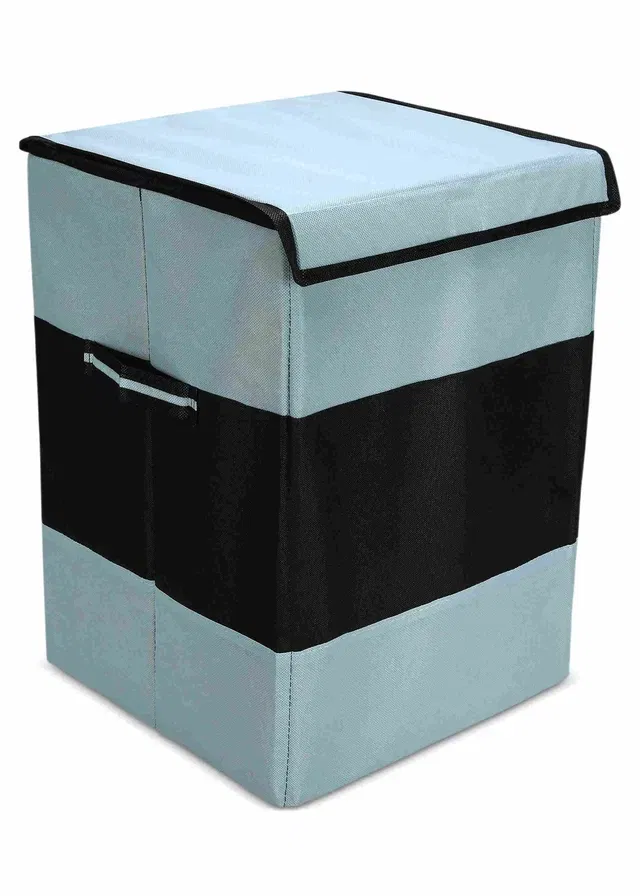 Cloth Laundry Basket, Grey & Black (75 L)