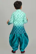 Cotton Printed Kurta with Patiyala Set for Boys 