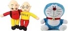 Plush Stuffed Motu-Patlu with Doremon Soft Toys for Kids, Multicolor, Set of 3