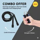 Hand Grip Strengthener with Foam Handle & Adjustable Pencil Skipping Rope [Multicolor, Pack of 2]
