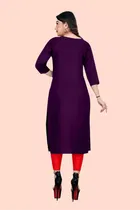 Crepe Solid Kurtis for Women 