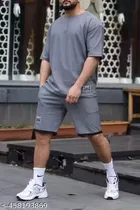 Polycotton Co-Ord Set for Men, Grey 