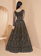 Net Embroidered Semi Stitched Lehenga for Girls 