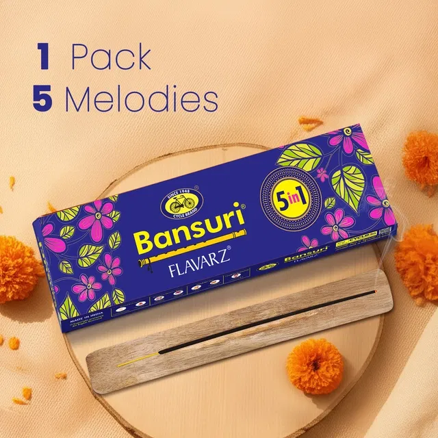 बांसुरी 5 in 1 अगरबत्ती, 100 g