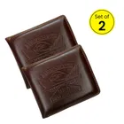 Faux Leather Wallet for Men (Brown) (Pack of 2)