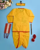 Cotton Printed Sherwani with Dhoti for Kids 