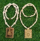 Shri Shyam Dwar Locket + Bagheshwar Dham Ram Moti Kanthi Mala Wood Necklace 