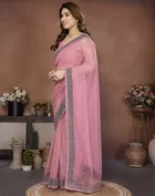 Bollywood Embroidered Tissue Saree for Women 