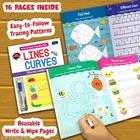 Write and Clean Reusable Book Line and Curve Tracing Workbook for Kids Early Writing Practice Preschool Activity Book for Handwriting Improvement Fine Motor Skills Brain Development Homeschooling Toddlers Nursery LKG UKG Beginners