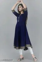 Anarkali Rayon Solid Kurti for Women 