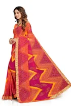 कानूड़ा फैंसी विमेंस जॉर्जेट फ्लावर प्रिंटेड साड़ी 