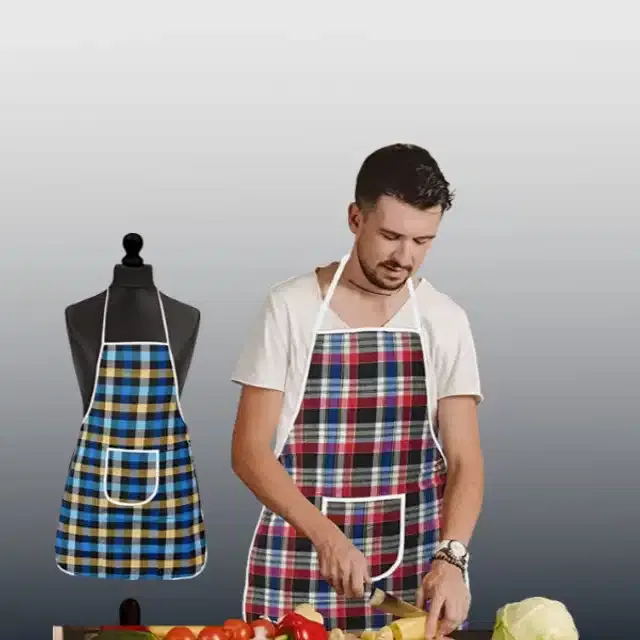 Cotton Kitchen Aprons (Multicolor, Pack of 2)