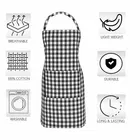 Krishna E Check Aprons  with Pocket Pack Of 2 Blue & Grey