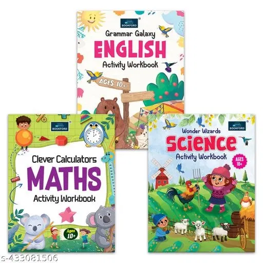 Grammar Galaxy English, Clever Calculators Maths, Wonder Wizards Science Activity Workbook, Set of 3