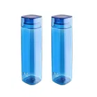 CELLO H2O Squaremate Unbreakable Plastic Water Bottle 1 Liter (Blue, Pack of 2)