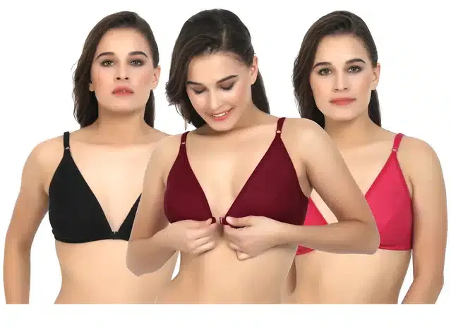 Non Padded Bra for Women (Pack of 3) (Multicolor, 36B)