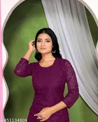 Net Kurti for Women,  Purple  