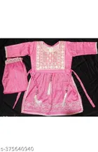 Cotton Blend Kurta Set for Girls 