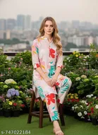 Floral Printed Kurti Pant Set for Women 