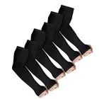 Nylon UV Sun Protection Arm Sleeves for Men & Women (Black, Set of 3)